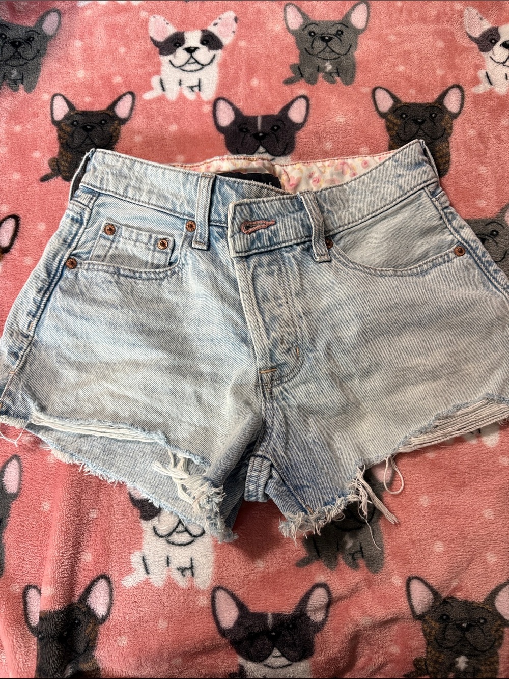 Aeropostale Light Blue Distressed Denim Cutoff Shorts